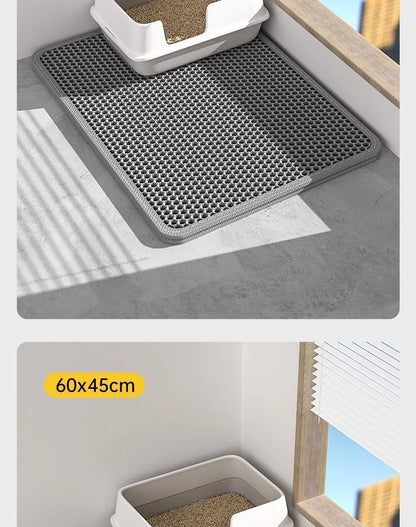 EVA Double-Layer Cat Litter Mat – Traps Litter & Keeps Floors Clean