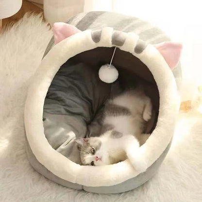 Cute & Cozy Semi-Closed Cat Bed (All-Season)