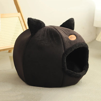 Cozy Winter Pet Cave – Deep Sleep Bed for Cats & Small Dogs