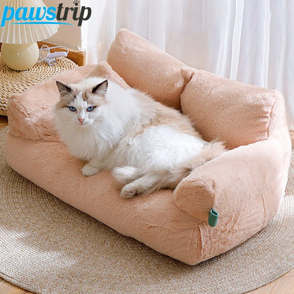 Luxury Cat &amp; Dog Bed – Warm Plush Sofa for Small to Medium Pets