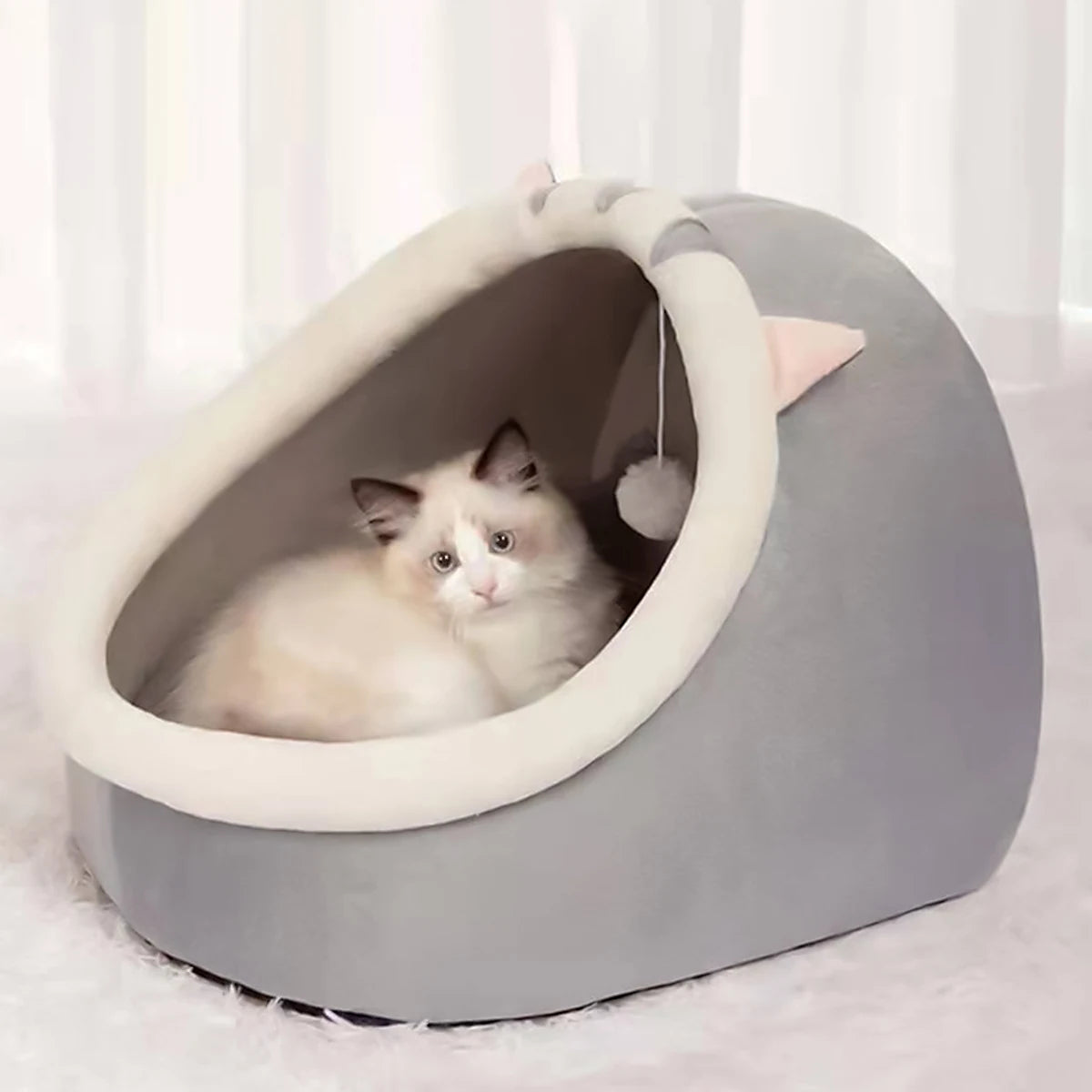 Cute & Cozy Semi-Closed Cat Bed (All-Season)