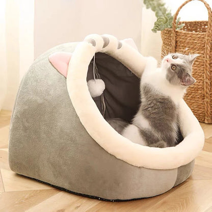 Cute & Cozy Semi-Closed Cat Bed (All-Season)