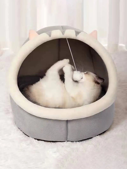 Cute & Cozy Semi-Closed Cat Bed (All-Season)