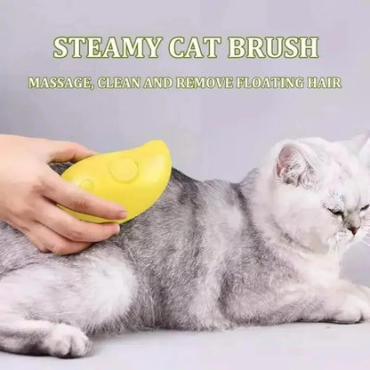 3-in-1 Electric Pet Steamy Brush – Grooming, Shedding & Massage