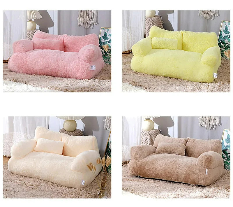 Luxury Cat &amp; Dog Bed – Warm Plush Sofa for Small to Medium Pets