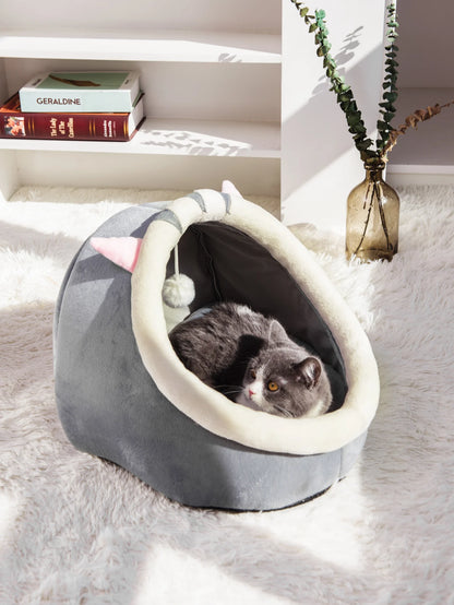 Cute & Cozy Semi-Closed Cat Bed (All-Season)