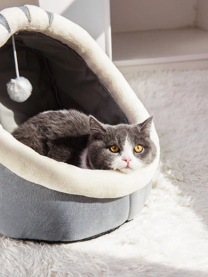 Cute & Cozy Semi-Closed Cat Bed (All-Season)