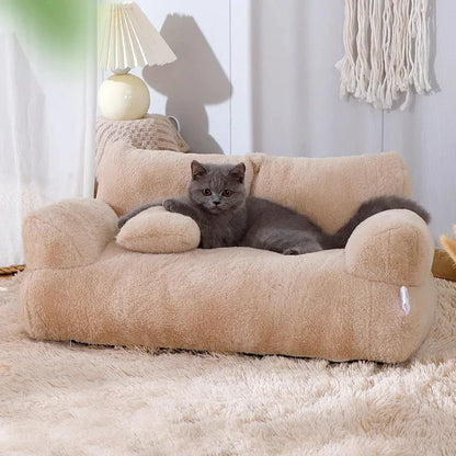 Luxury Cat &amp; Dog Bed – Warm Plush Sofa for Small to Medium Pets