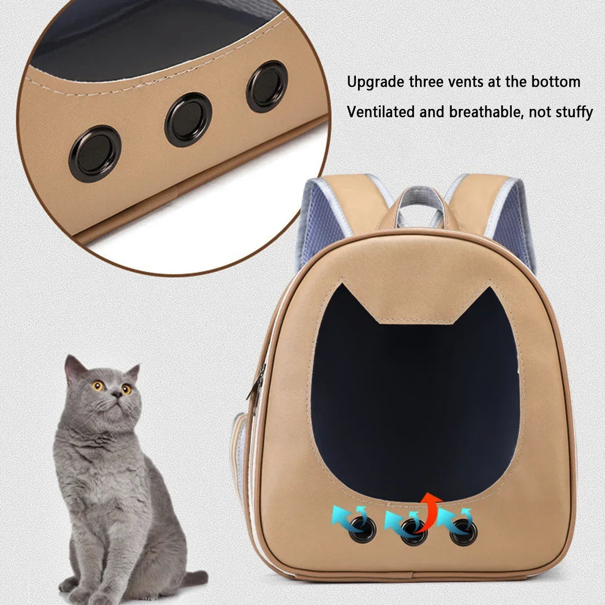 Breathable Pet Carrier Backpack – Portable Travel Bag for Cats & Small Dogs