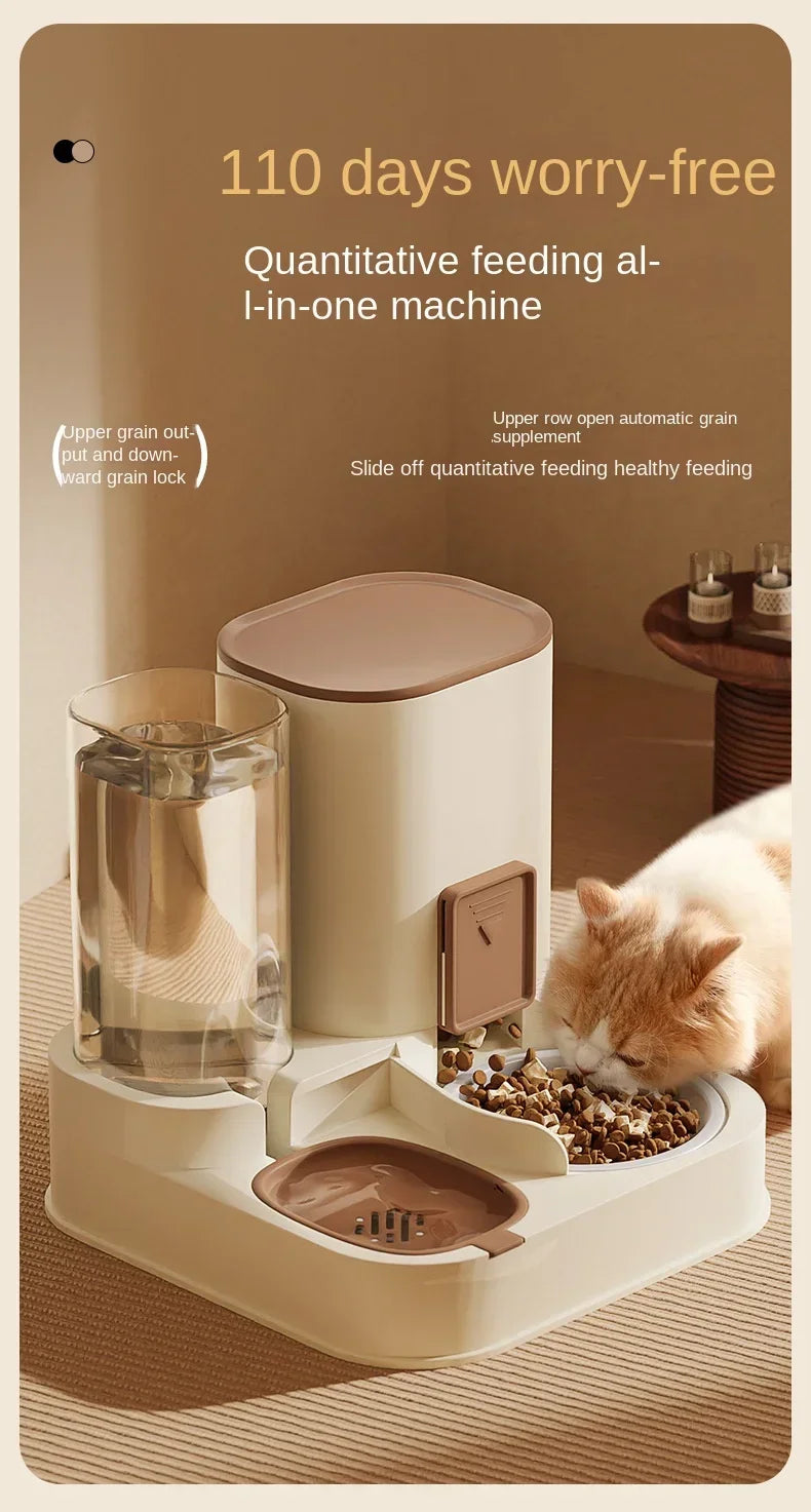 Automatic Pet Water & Food Dispenser – Large Capacity with Dry/Wet Separation