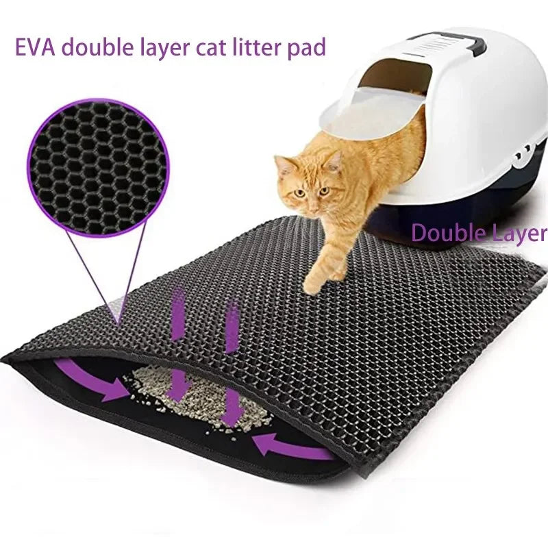 EVA Double-Layer Cat Litter Mat – Traps Litter & Keeps Floors Clean