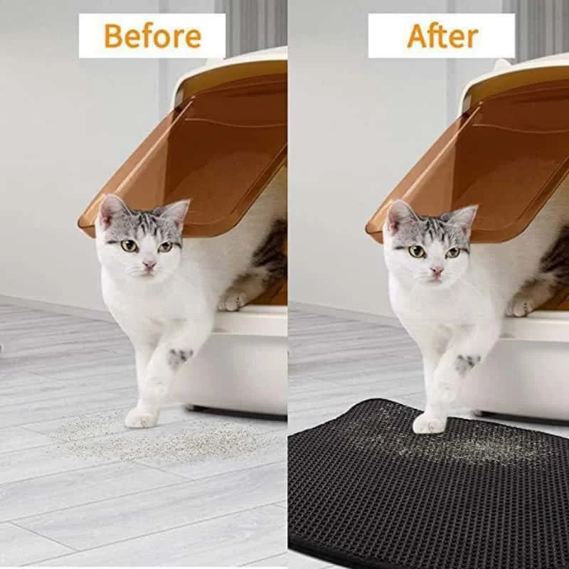 EVA Double-Layer Cat Litter Mat – Traps Litter & Keeps Floors Clean